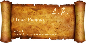 Lincz Poppea névjegykártya